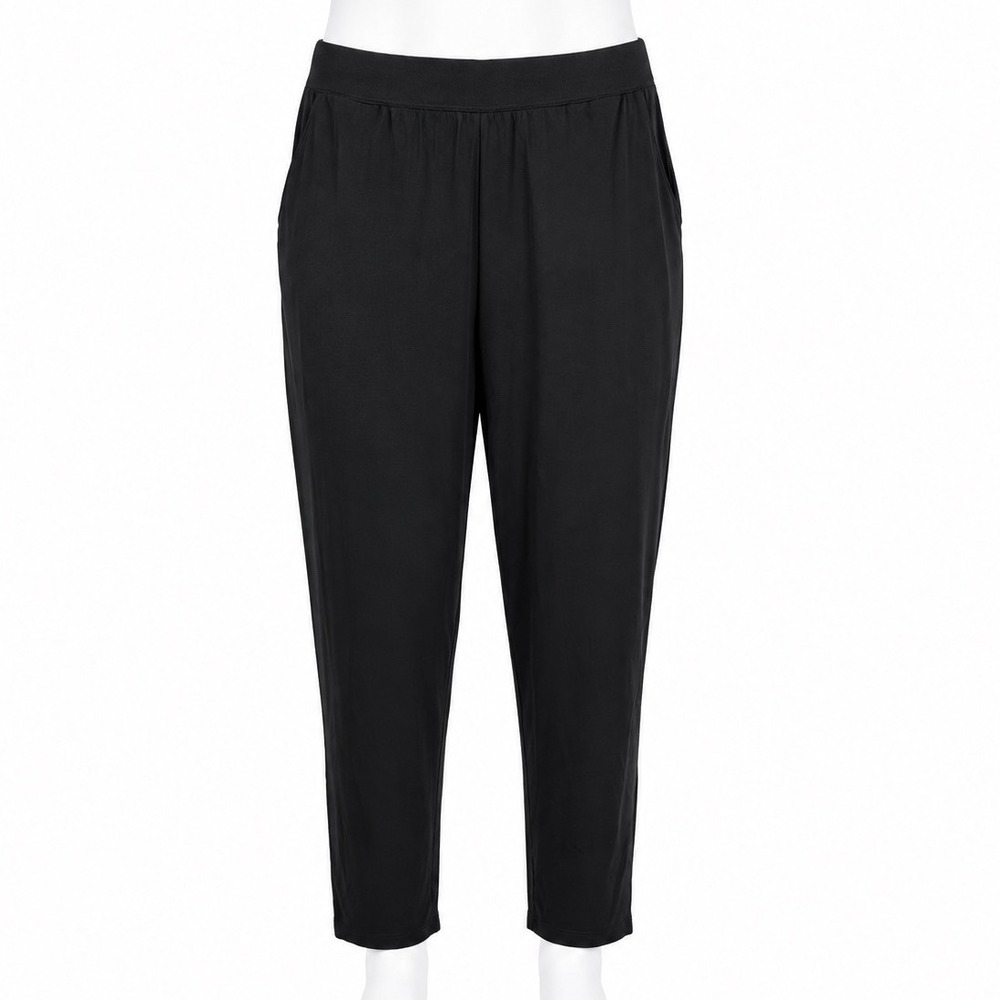 H by Halston Pants M Petite Black Tapered Pull On Lagenlook Travel‎ Minimalist